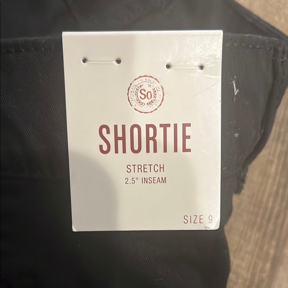 SO Black Stretch Shortie Shorts
